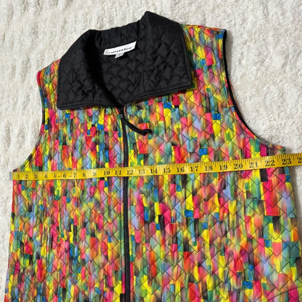 CAROLINE ROSE Women’s Colorful Quilted Vest - Picture 11 of 12